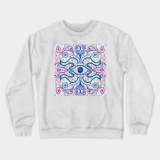 Psychedelic Eye Linear Symmetry Pattern Crewneck Sweatshirt